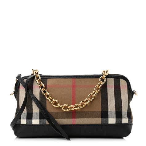 BURBERRY Derby House Check Abingdon Convertible Clutch 